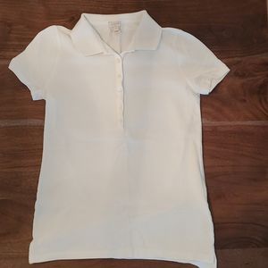 White J. Crew Women's pique polo shirt size xs